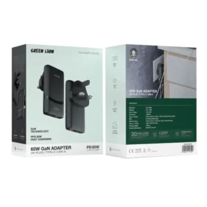Green Lion 65W Gan Adapter Type-C Ports | UK Plug