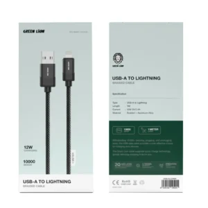 Green Lion USB-A to Lightning Braided Cable 1m 12W